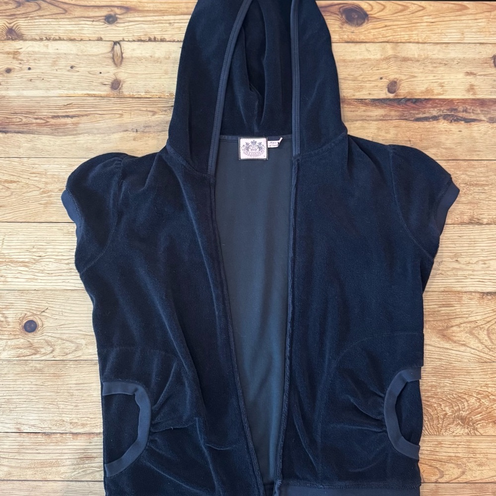 Juicy Couture Black Hooded Vest for women